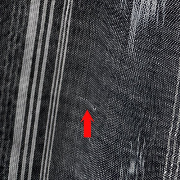 Style & Co Petite Gray Button Down Ruffle Bling Metallic Thread Stripes Size 4P - Picture 13 of 16